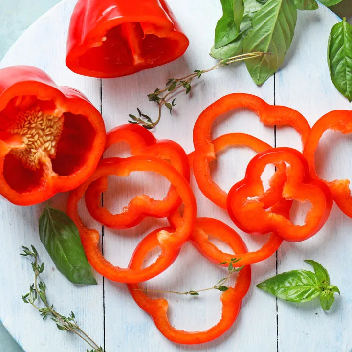 photo of sliced bell peppers for a how to freeze bell peppers tutorial