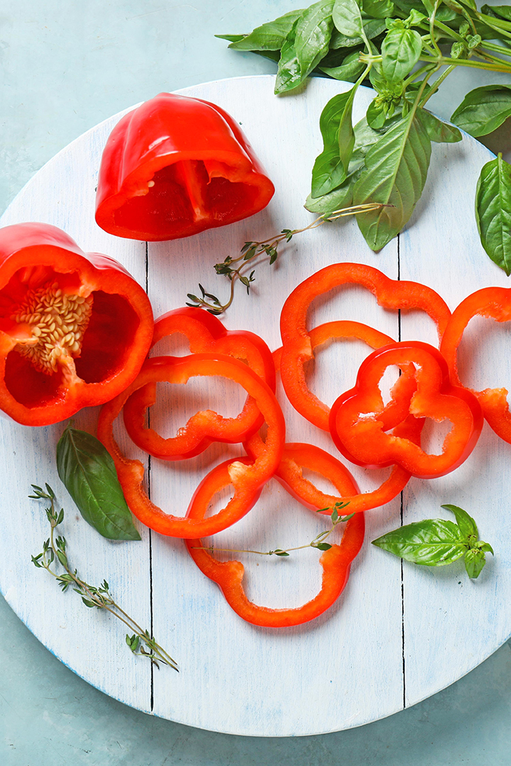 photo of sliced bell peppers for a how to freeze bell peppers tutorial