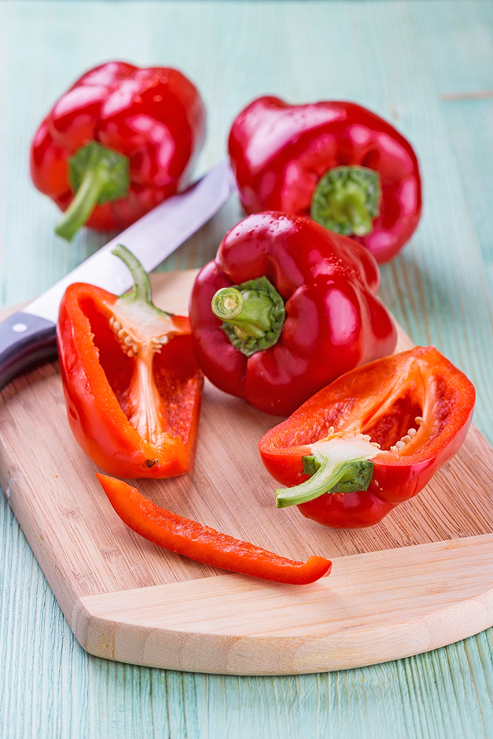 photo of cut bell peppers for a how to freeze bell peppers tutorial