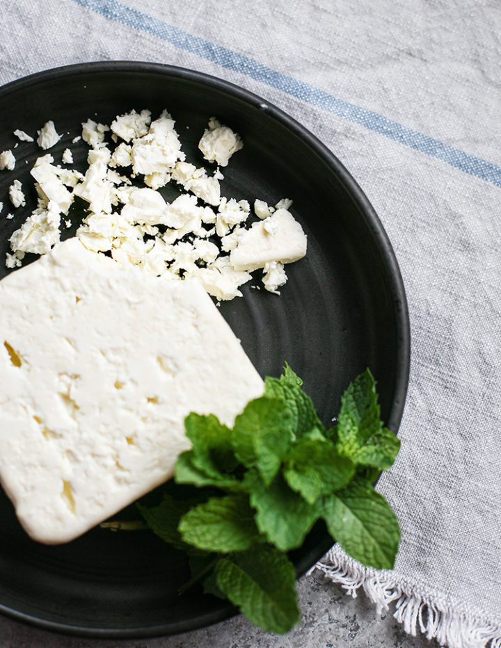 photo of feta and mint for watermelon feta mint salad