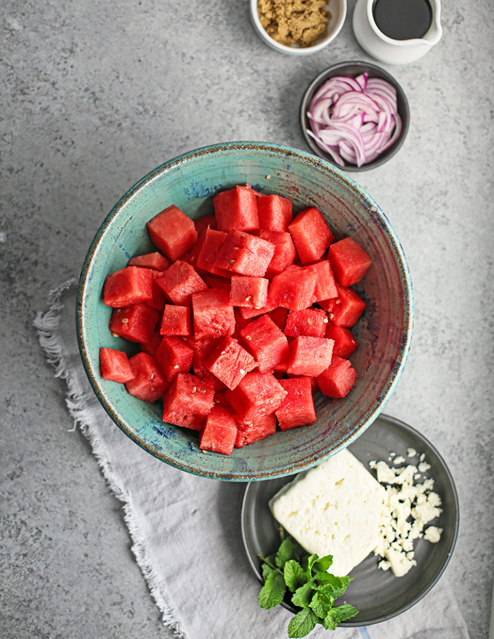 photo of watermelon in a bowl 