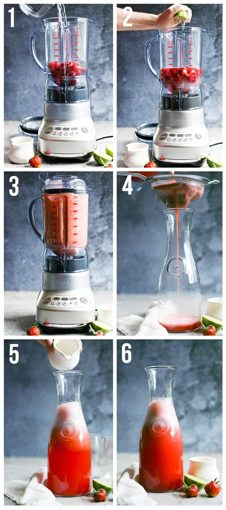 photo of step by step instructions to make agua fresca
