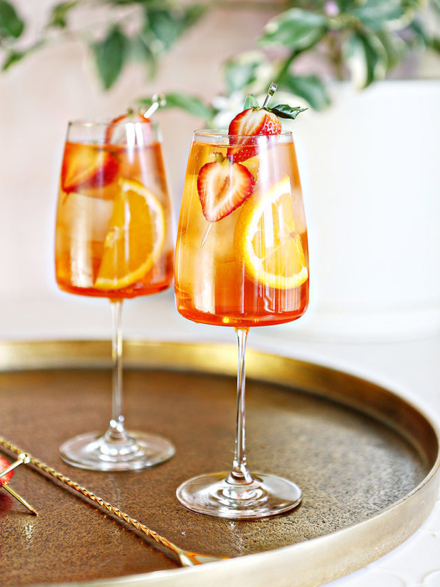 Refreshing Summer Strawberry Aperol Spritz Cocktail! | Good Life Eats