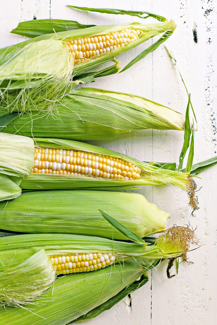 photo of corn being prepared for freezing