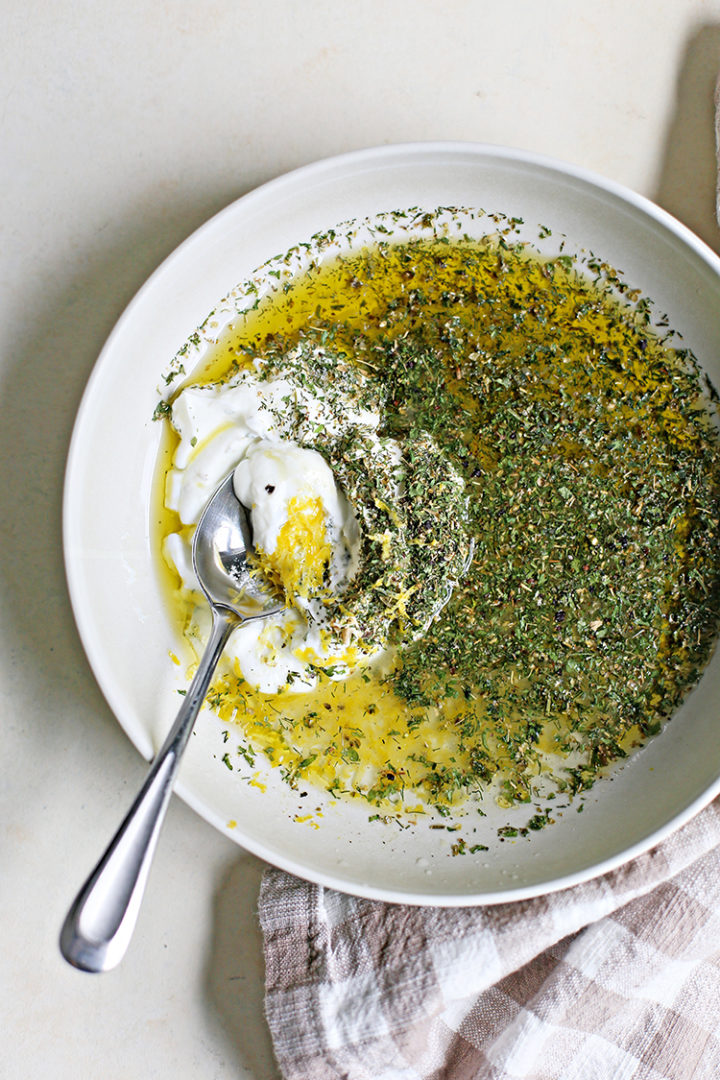 photo of ingredients in a greek chicken marinade