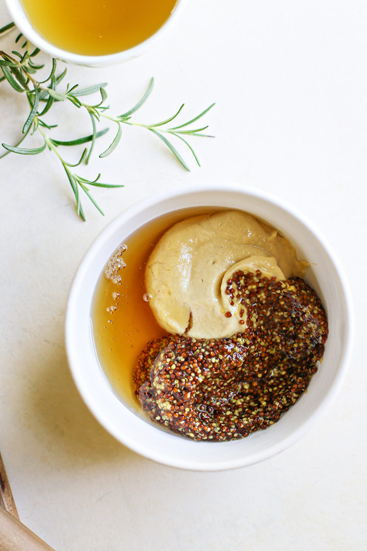 photo of ingredients in the sauce for honey mustard chicken