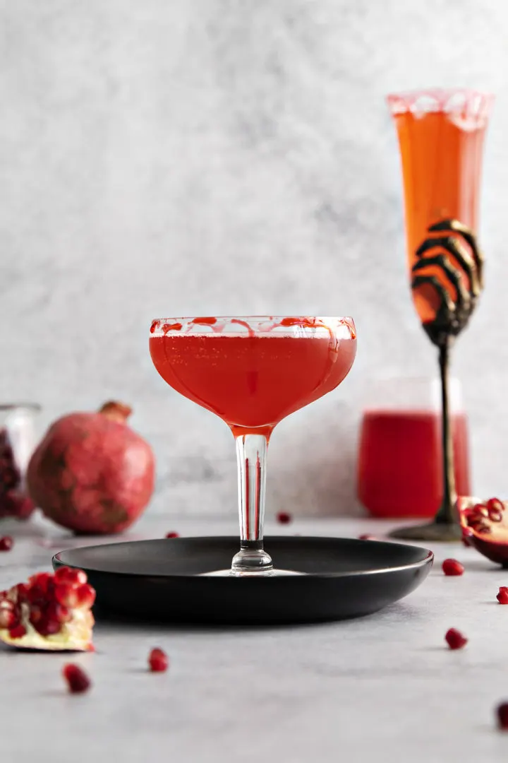 photo of a pomegranate cocktail for halloween