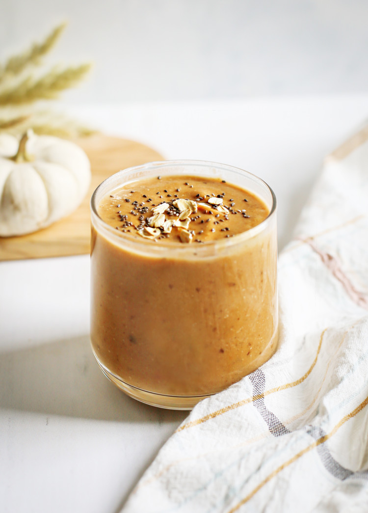 glass of pumpkin smoothie