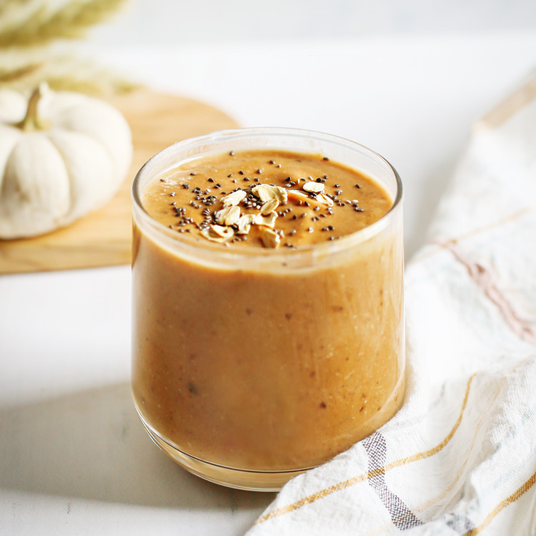 glass of pumpkin smoothie