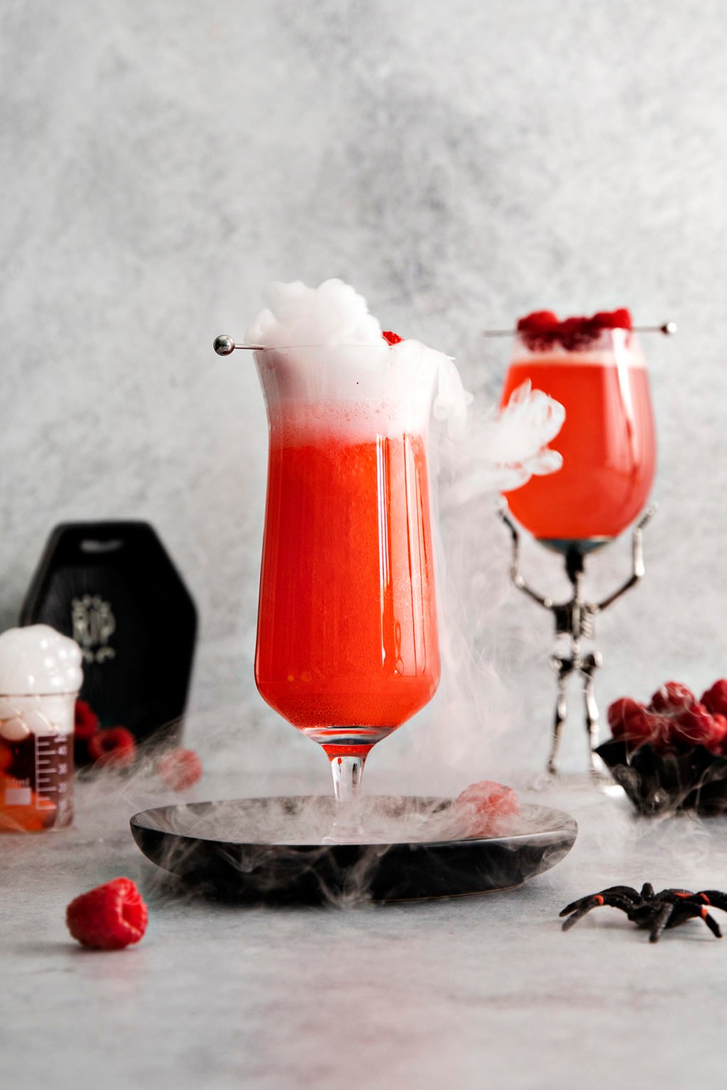Spooky Gin Spritz (How to Make a Raspberry Gin Cocktail) Good Life Eats