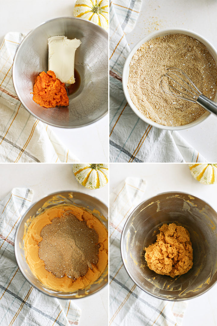 step by step photos showing how to make pumpkin truffles