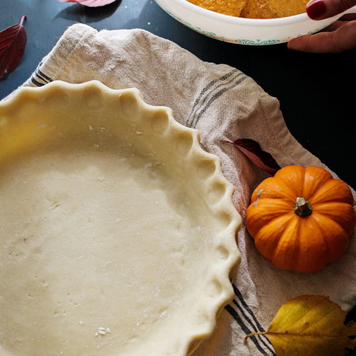 photo of a pie crust recipe with butter