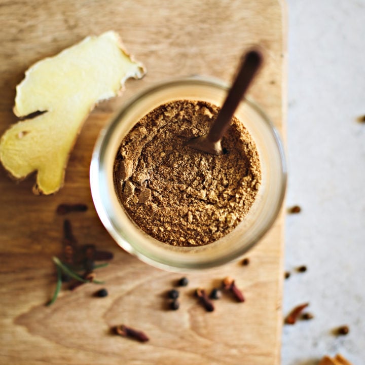 photo of gingerbread spice in a jar