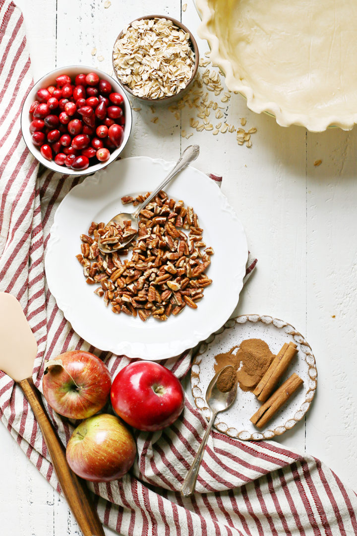 photo of ingredients in an cranberry apple pie