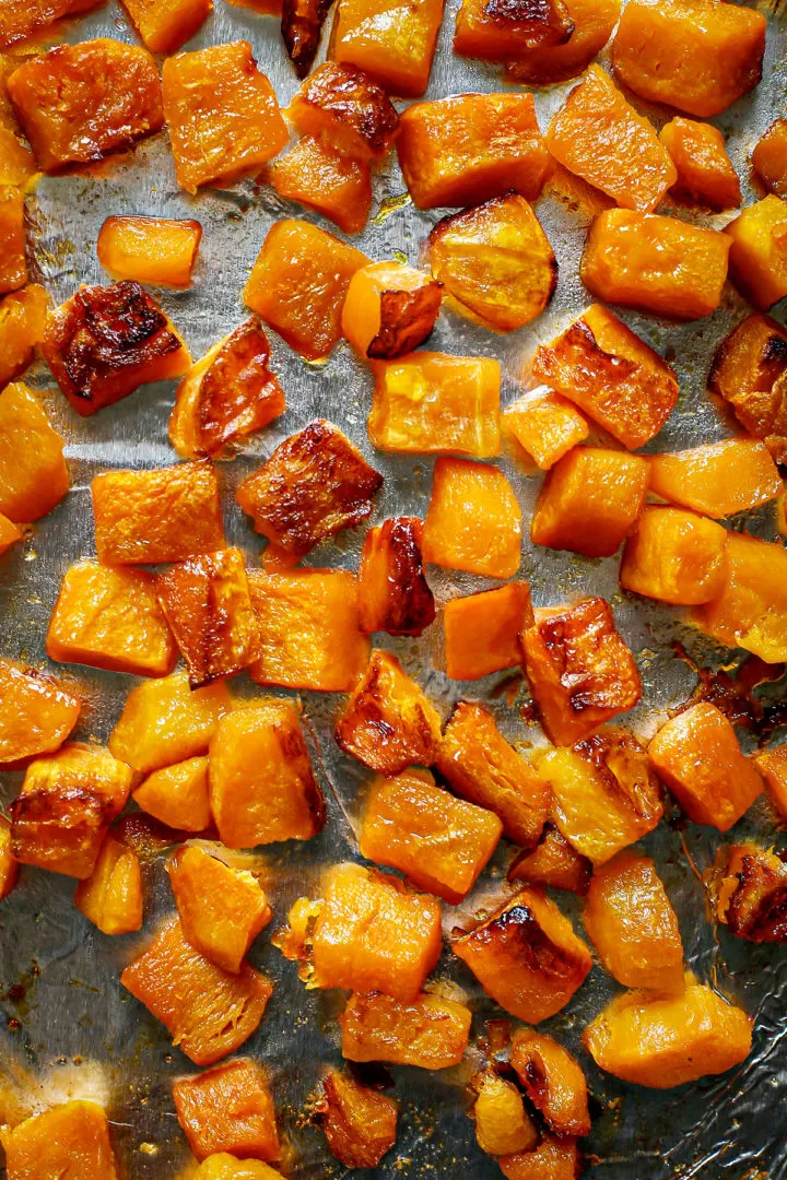 photo of roasted butternut squash for a squash salad