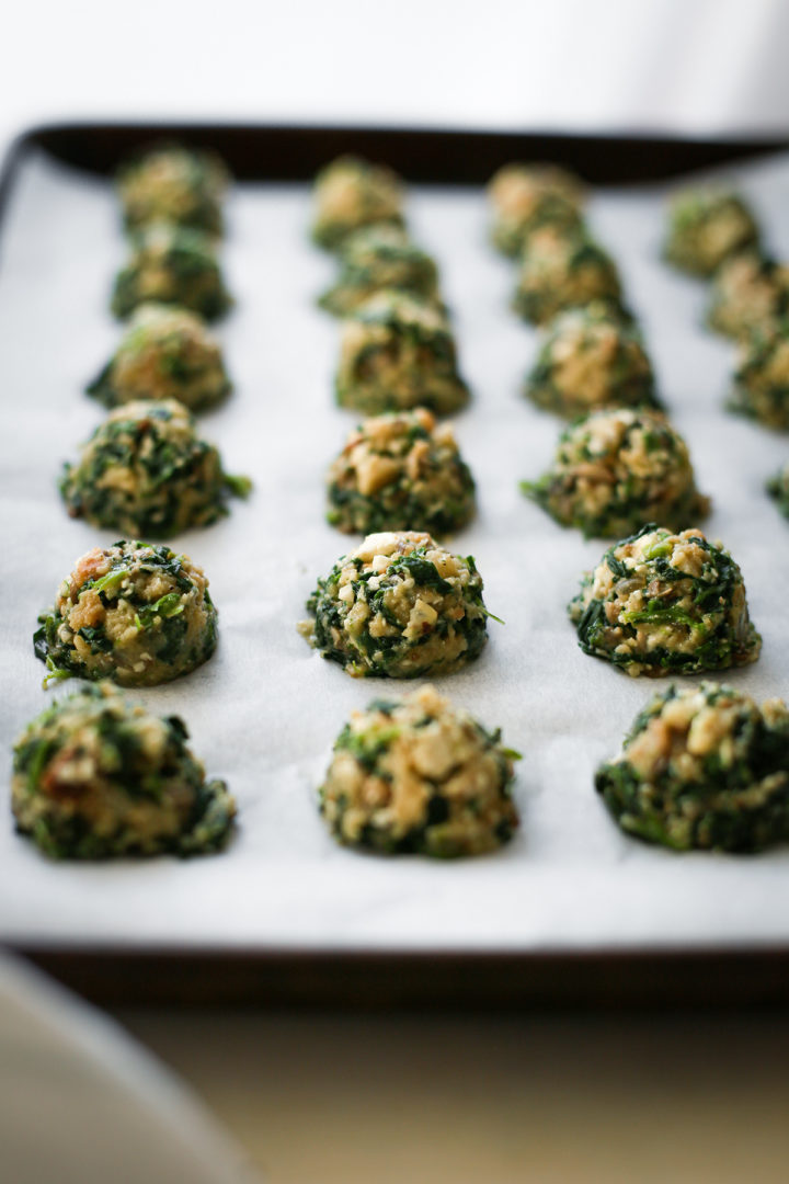 photo of spinach balls prior to baking