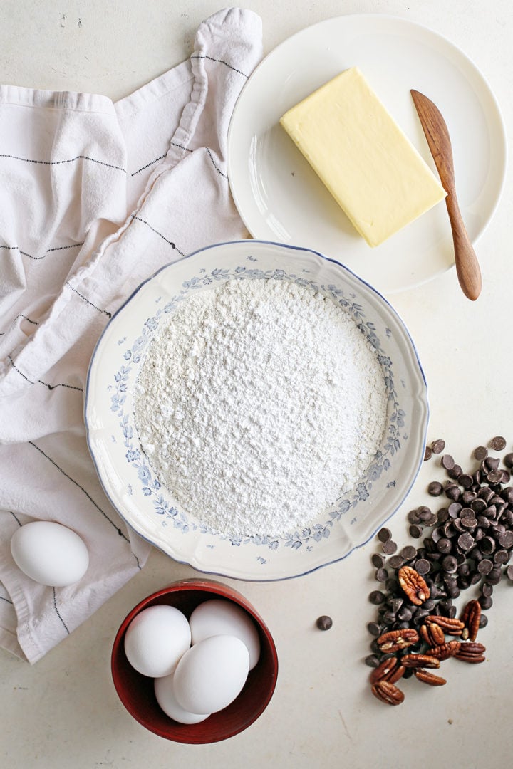 photo of ingredients to make the tart crust for a pecan tart recipe