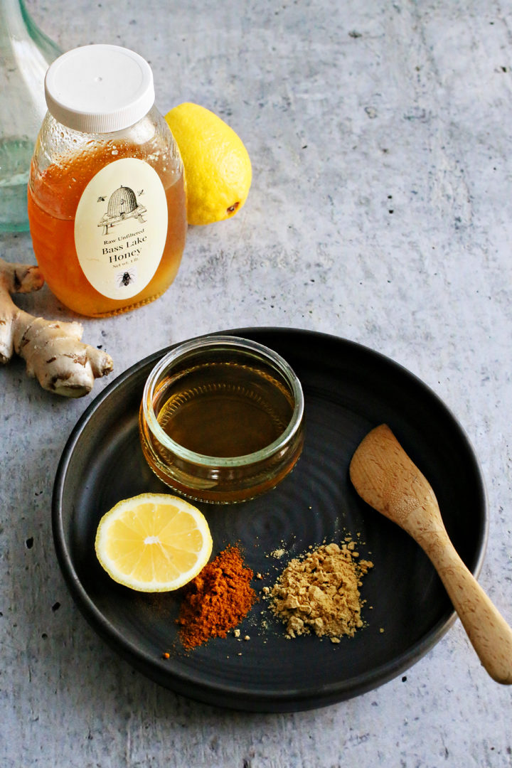 photo showing the different ingredients that are used to make this diy cough syrup