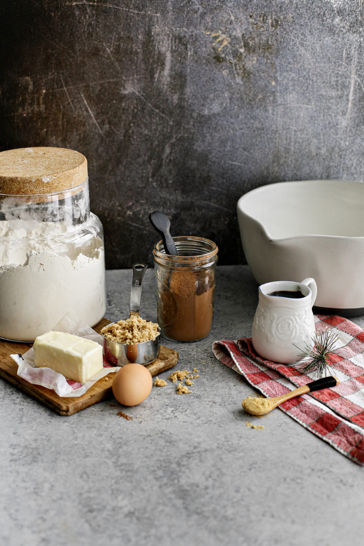 photo of ingredients to make this chocolate gingerbread cake recipe