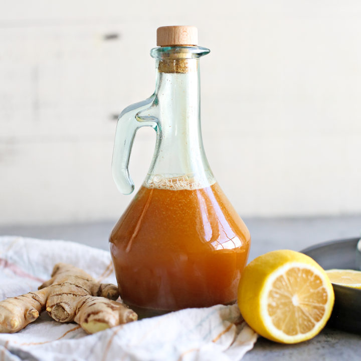 photo on a bottle of homemade cough syrup to use for natural cough remedies