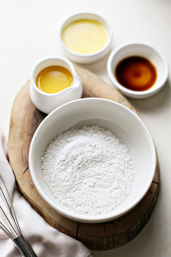 photo of ingredients for sweet orange glaze for a recipe for cranberry orange scones