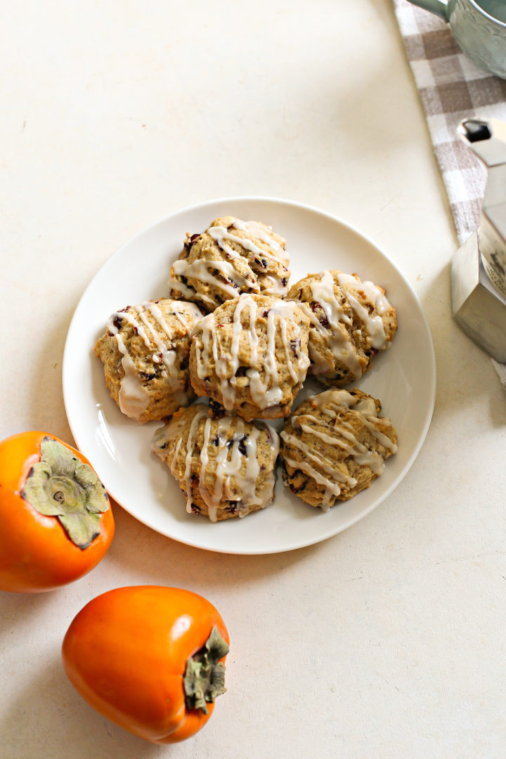 photo of persimmons cookies on a white plate