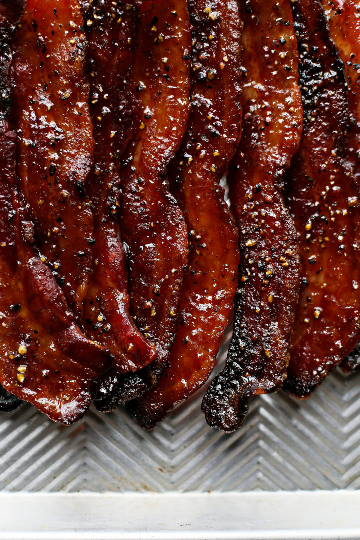 photo of bacon candy on a baking sheet