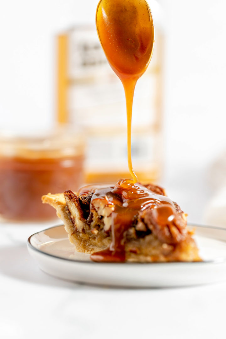 photo of ways to use this caramel rum sauce for bread pudding, ice cream, pie topping, and more