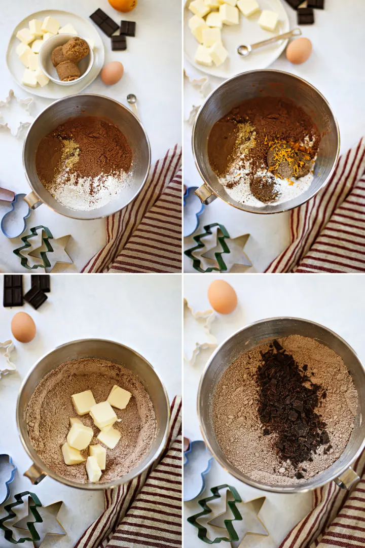step by step photos showing how to make gingerbread cookie dough