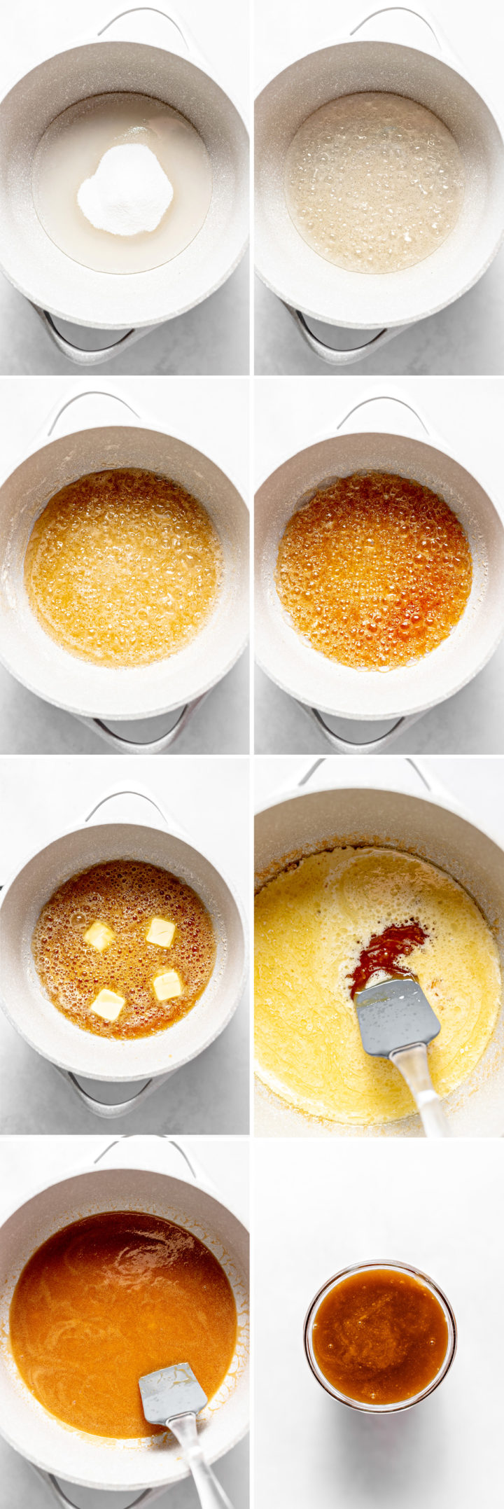 step by step photos of how to make caramel sauce with rum