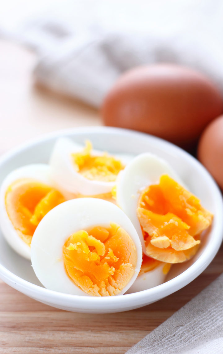 photo of eggs boiled in the microwave in a bowl