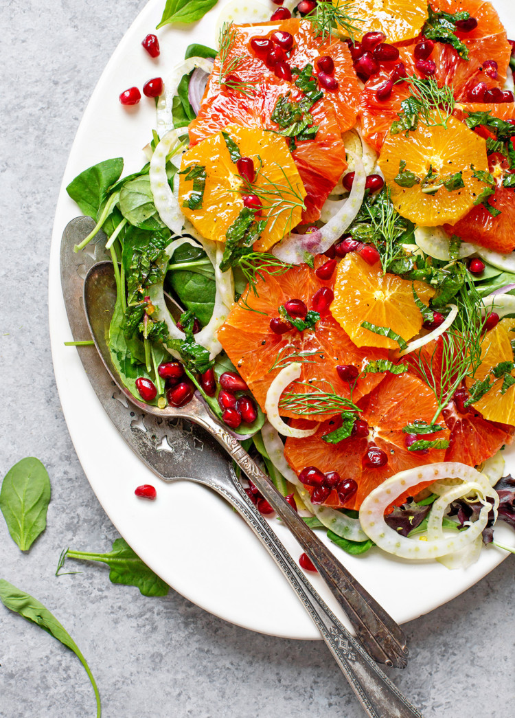 fennel salad with oranges and pomegranate