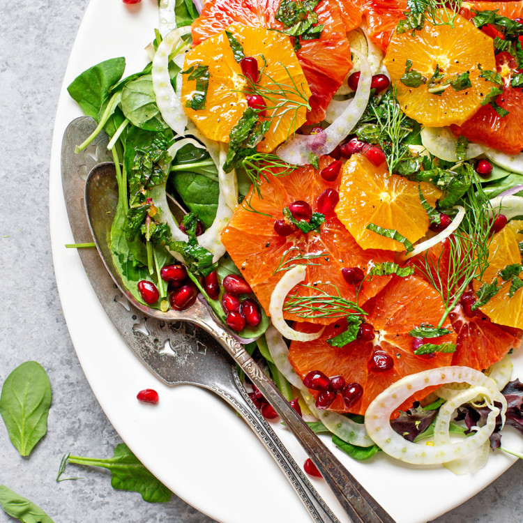 fennel salad with oranges and pomegranate