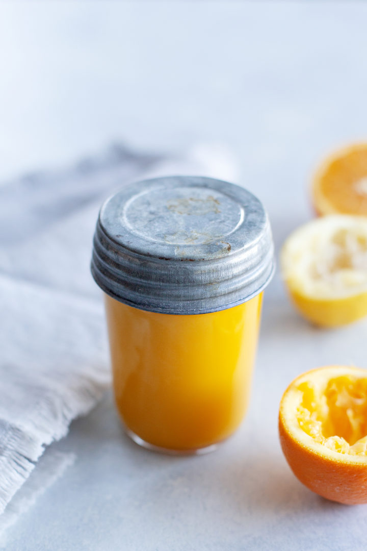 photo of orange curd in a jar