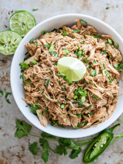 photo of shredded chicken in a bowl