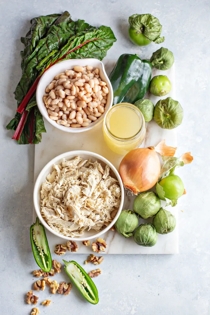 photo of ingredients needed to make this recipe for chicken chili verde