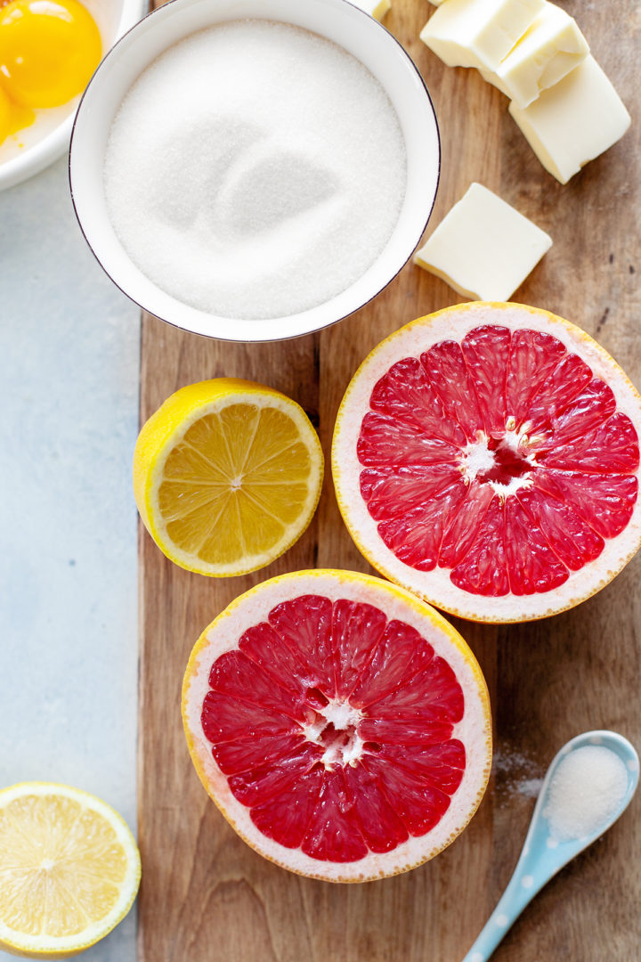 photo of ingredients in grapefruit curd