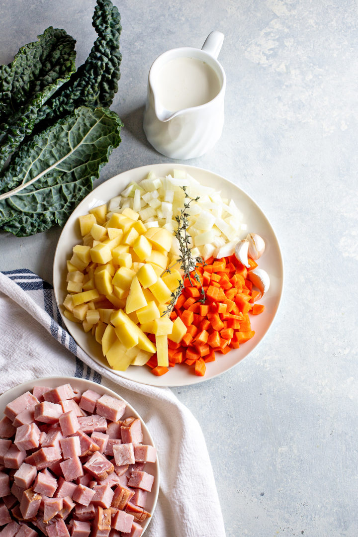 ham soup ingredients to make this ham bone soup recipe