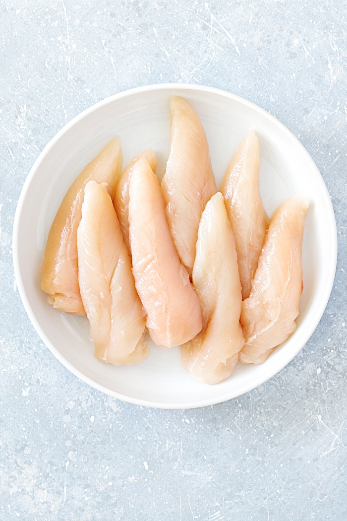 photo of chicken tenderloins to use to  make shredded chicken