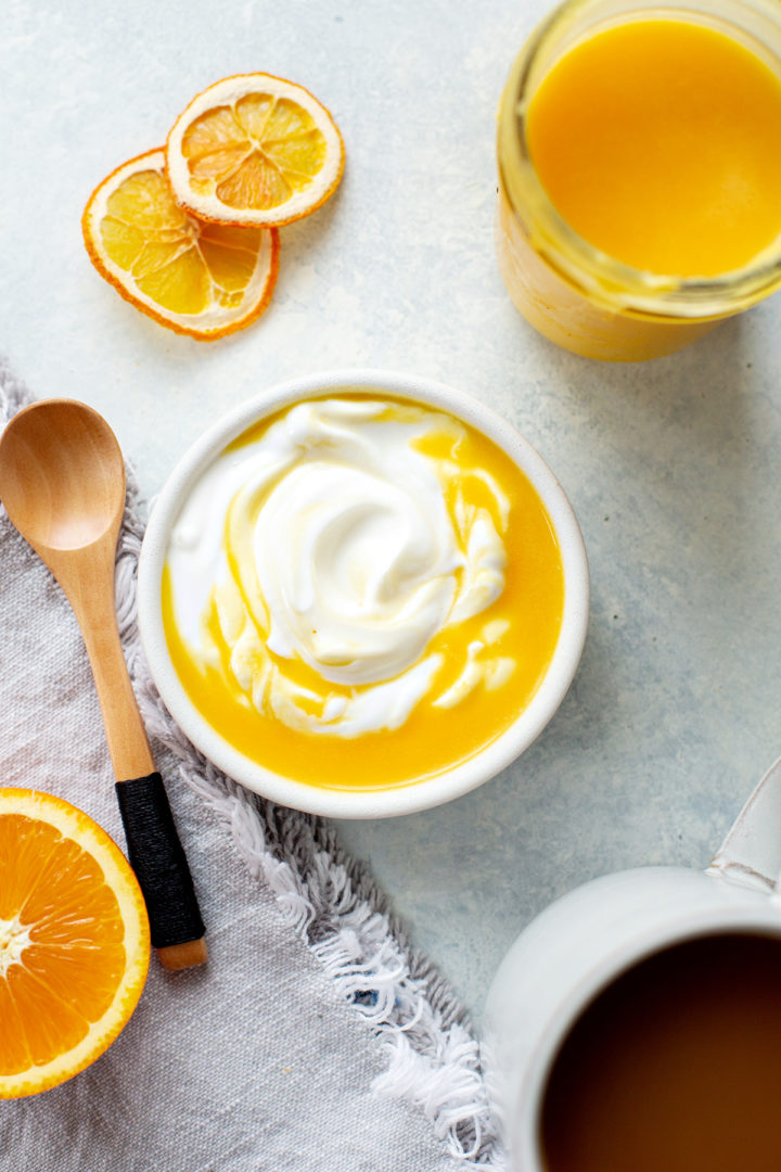 photo of ways to use orange curd - mix it with yogurt
