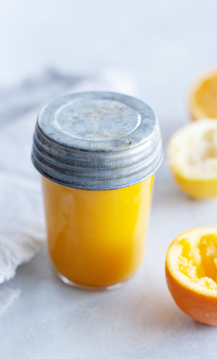 photo of orange curd in a canning jar with the lid on