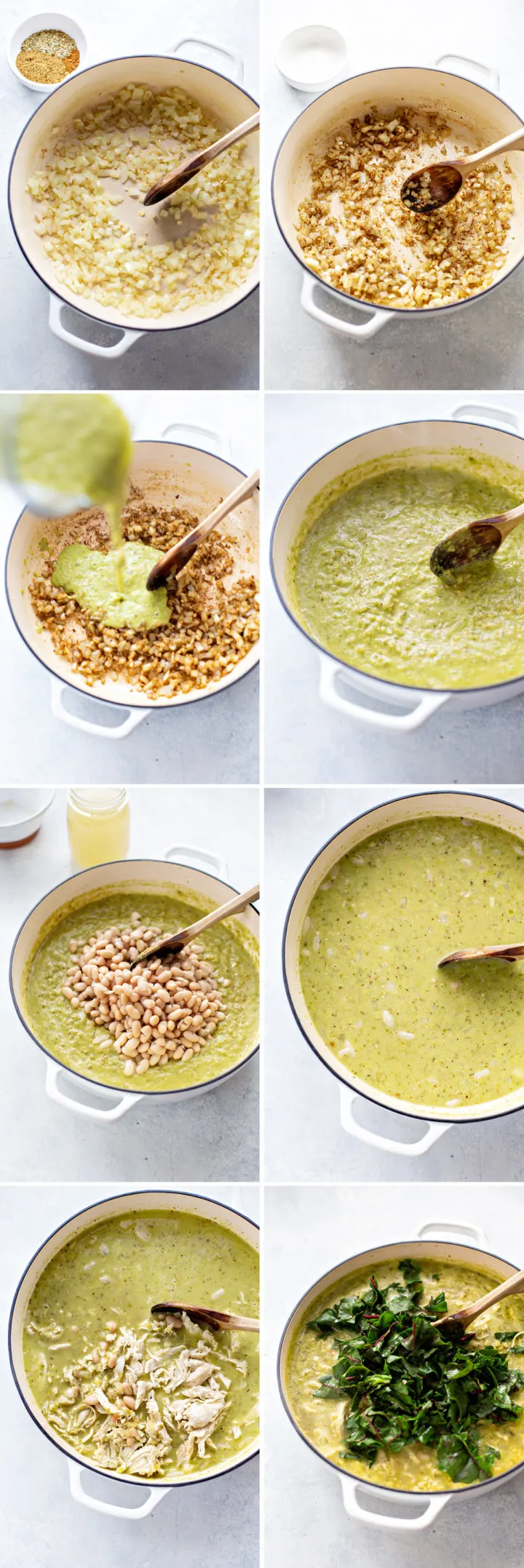 step by step photos of how to make chicken verde chili