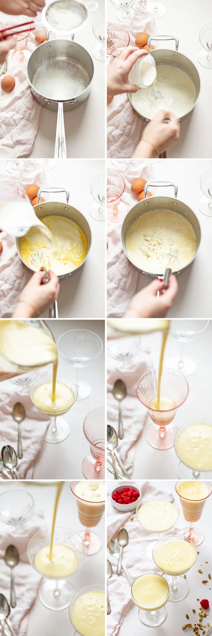 step by step photos showing how to make this recipe for pudding

