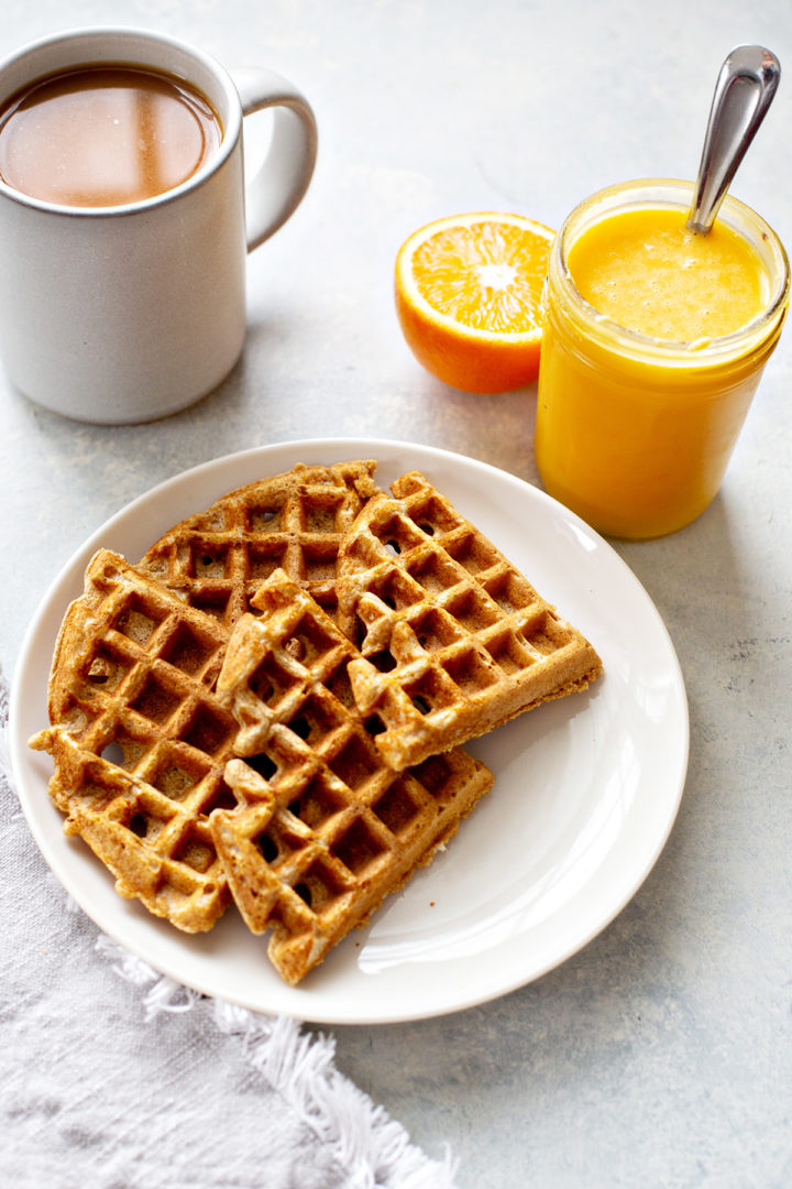 photo of ways to use orange curd - serve it on waffles