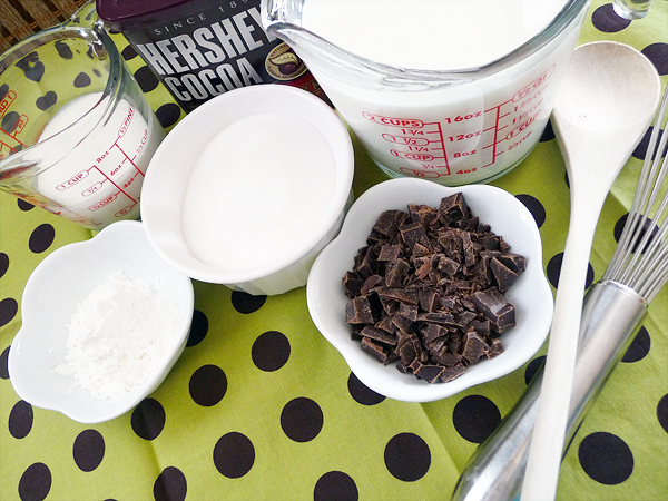 photo of ingredients needed to make this recipe for chocolate gelato
