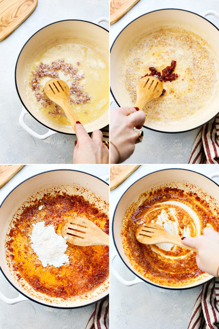step by step photo showing how to make this cream of tomato soup recipe