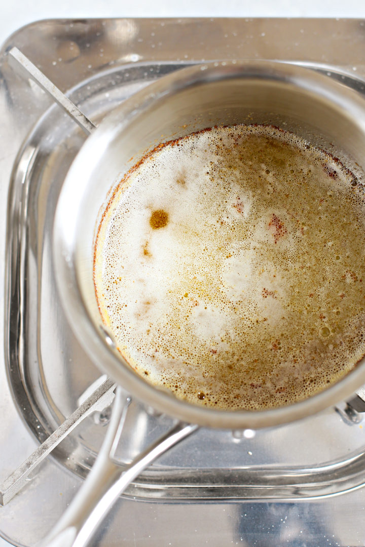 step 7 how to brown butter - browned butter cooling after being prepared