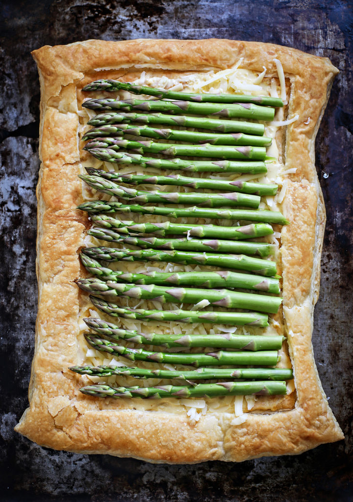 photo of an asparagus tart ready to cook
