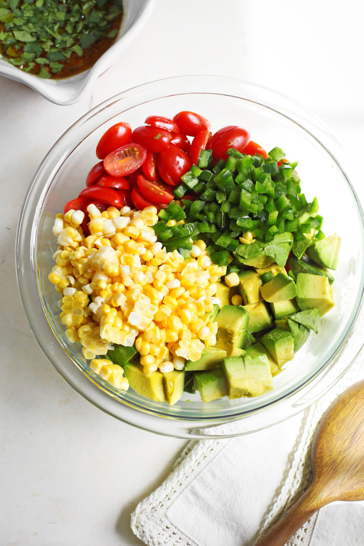 Step 1 to make avocado corn salsa