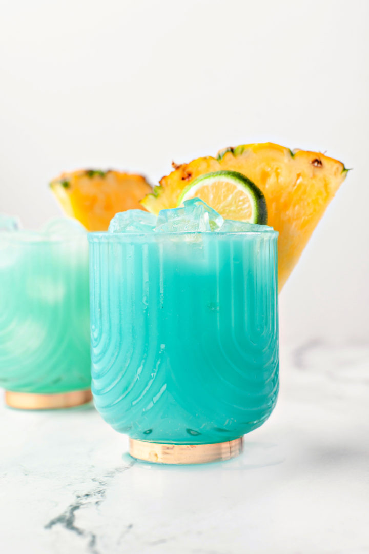 blue hawaiian cocktails ready to serve